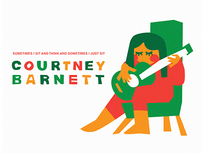 Courtney Barnett: Sometimes I Sit And Think album art band chair color courtney barnett cut paper guitar illustration illustrator music vector
