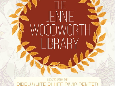 Jennie Woodward Library Information Flier adobe indesign autumn flier design fall flier graphic design indesign library graphic design print design typography