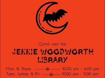 Jennie Woodworth Library Halloween Flier adobe indesign design graphic design halloween halloween design halloween flier indesign library graphic design print design typography