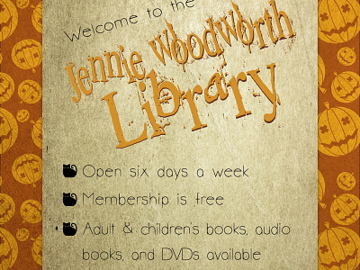 Jennie Woodworth Library Halloween Flier 02