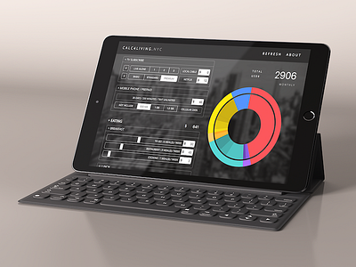 calc4living.nyc user interface design calculator data donut chart finance interface live research slider ui user ux web