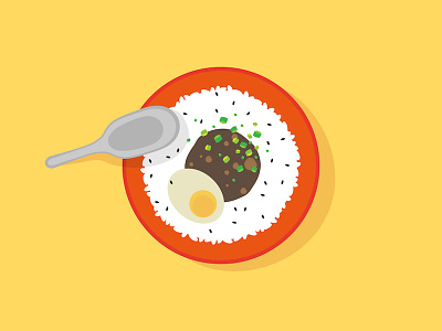 Taiwan Cuisine: Braised Pork Rice design eat food icon illustration logo simple symbol taiwan type vector yellow