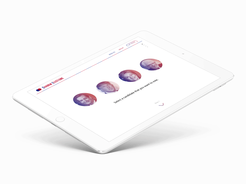 Shadow Election Form Animated Mockup app collection data experience form gif interaction interface mobile ui ux web