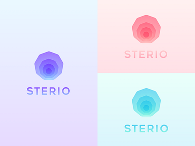 Go Sterio Logo app brand branding color icon logo nonagon shape symbols