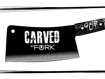 Carved by Fork alaska catering knife logo unused