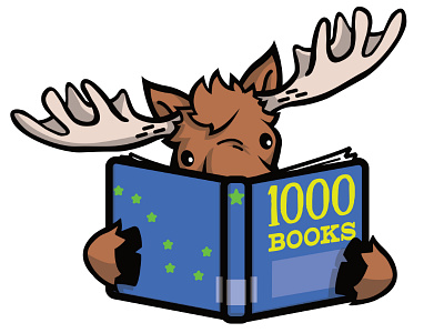 1000 Books Before Kindergarten logo books illustration logo