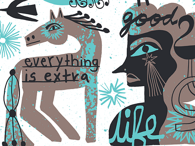 Everything is extra folk handdrawn illustration nate williams