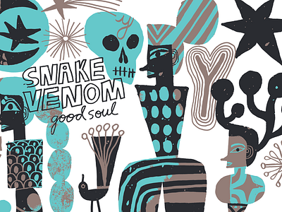 Snake Venom design folk handdrawn nate williams