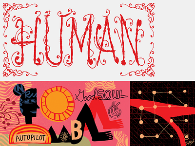 HueMann handdrawn lettering nate williams