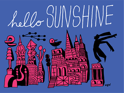 He lllllllo Sunshin e illustration lettering nate williams