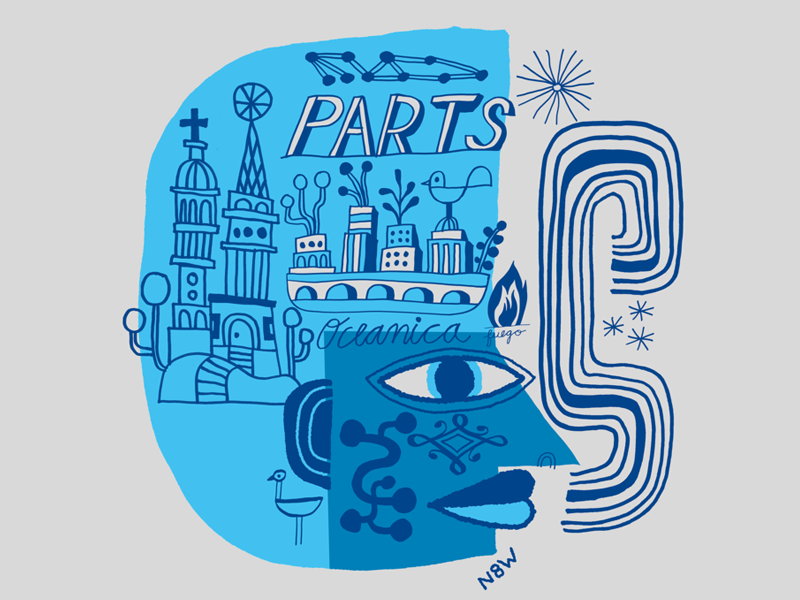 Parts lettering feel think typography folk handdrawn illustration