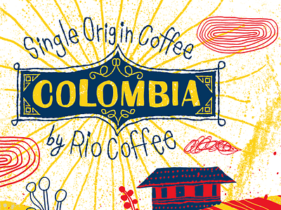 Colombia Coffee design folk handdrawn illustration nate williams