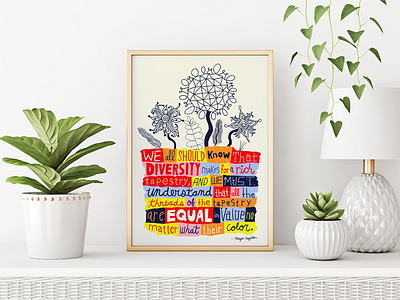 Maya Angelou Quote flower folk handdrawn illustration lettering maya angelou motivational quotes nate williams plant quote words to live by