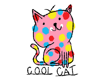 Cool Cat animal cat handdrawn illustration