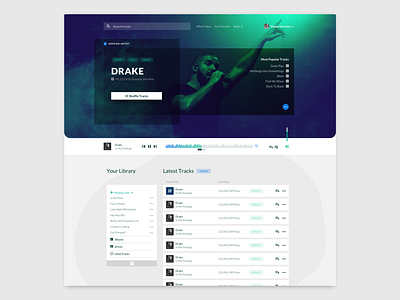 Day 009 of the UIDaily Challenge: Music Player blue clean flat green map minimalism minimalist music player music player ui navigation responsive responsive website simple website