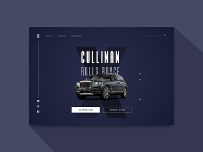 Rolls Royce Cullinan Concept: A Minimalist Landing Page blue car dailyui dailyuichallenge design inspiration flat flatui inspiration landingpage minimalism minimalist uidesign web design webdesign