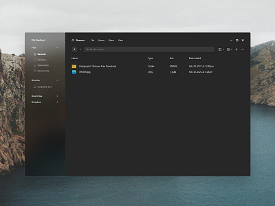 Windows File Explorer Redesign (Dark Mode) dark mode files fluent fluent design minimal os redesign windows windows 10 windows 11