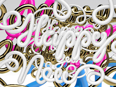 Happy 3D Typography 3d card design font graphic design illustration text typography