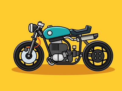 Retro Racer cafe illustration motorcycle racer retro vector