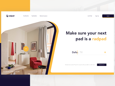 Radpad Home apartment apartments app clean icon logo simple typography ui ux vector web website