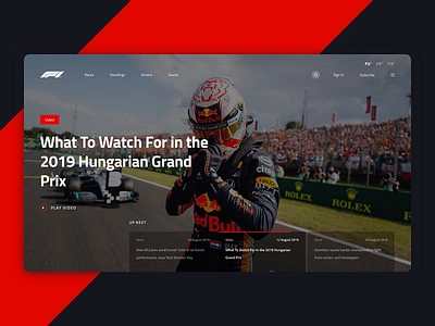 Formula 1 - Website Design adobe xd cars f1 formula1 racing ui uiux ux web web app webdesign