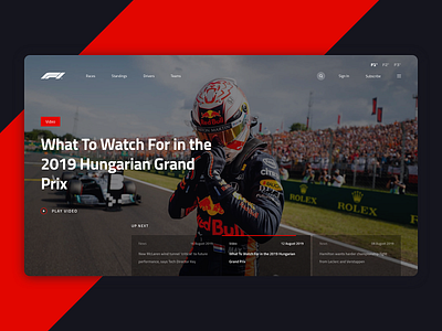 Formula 1 - Website Design adobe xd cars f1 formula1 racing ui uiux ux web web app webdesign