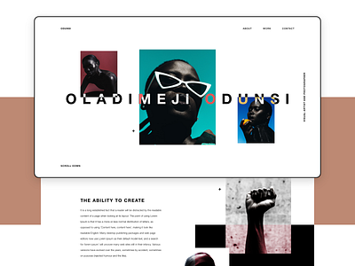 Oladimeji Odunsi Portfolio Preview branding design fashion landing page modern portfolio simple typography ui ui design uiux vector web design website