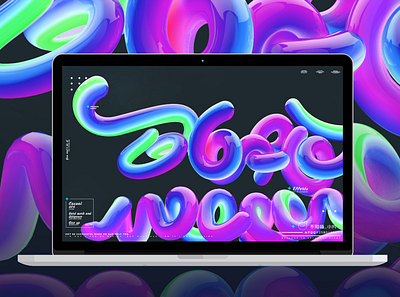 Neon text c4d illustration ui 图标 插图 设计