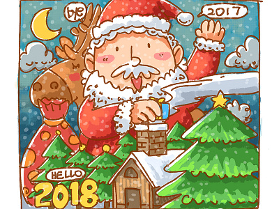 Merry Christmas & Happy 2018~ 插画