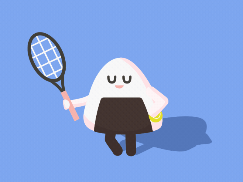 Tennis animation character cute motion graphics sports sushi