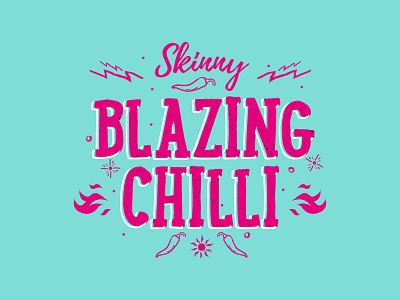Skinny Sauce Blazing Chilli Label advert banner branding color colour graphic design messaging typography