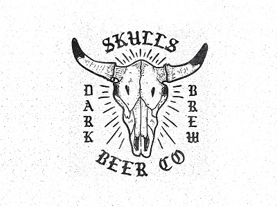Skulls Beer Co bandmerch beerlogo cattleskull charleypangus concept design illustration logo skull