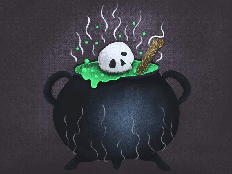 Witches Brew artwork skull draw procreate witches brew halloween