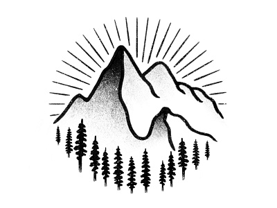 Paradise Mountain artwork bandmerch charleypangus design draw draw drawing forest illustration logo minimal mountain mountains procreate snow trees winter