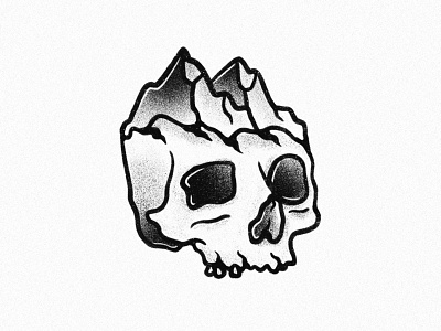 Skull Mountain by Charley Pangus hand drawn ipad pro mountain procreate procreate art skull skull logo skullart skulls