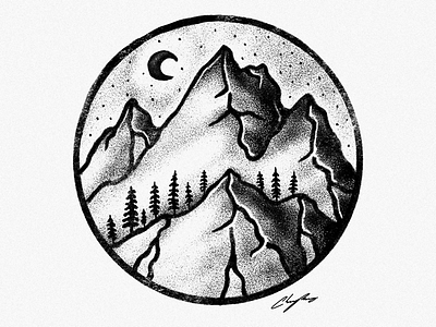 MOUNTAINS draw hand drawn illustration mountains procreate