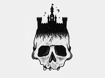 Castle Skull by Charley Pangus artwork castle design illustration logo procreate skull