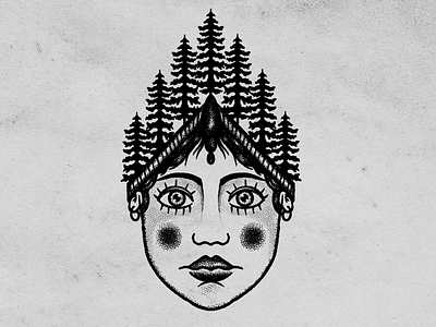 Goddess of the Forrest forrest handdrawn illustration procreate