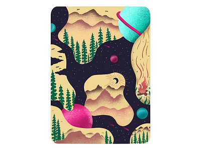 iPad Pro 11” Case Art - Procreate campfire case charleypangus digital art illustration ipad ipadpro outdoors planets procreate product design space