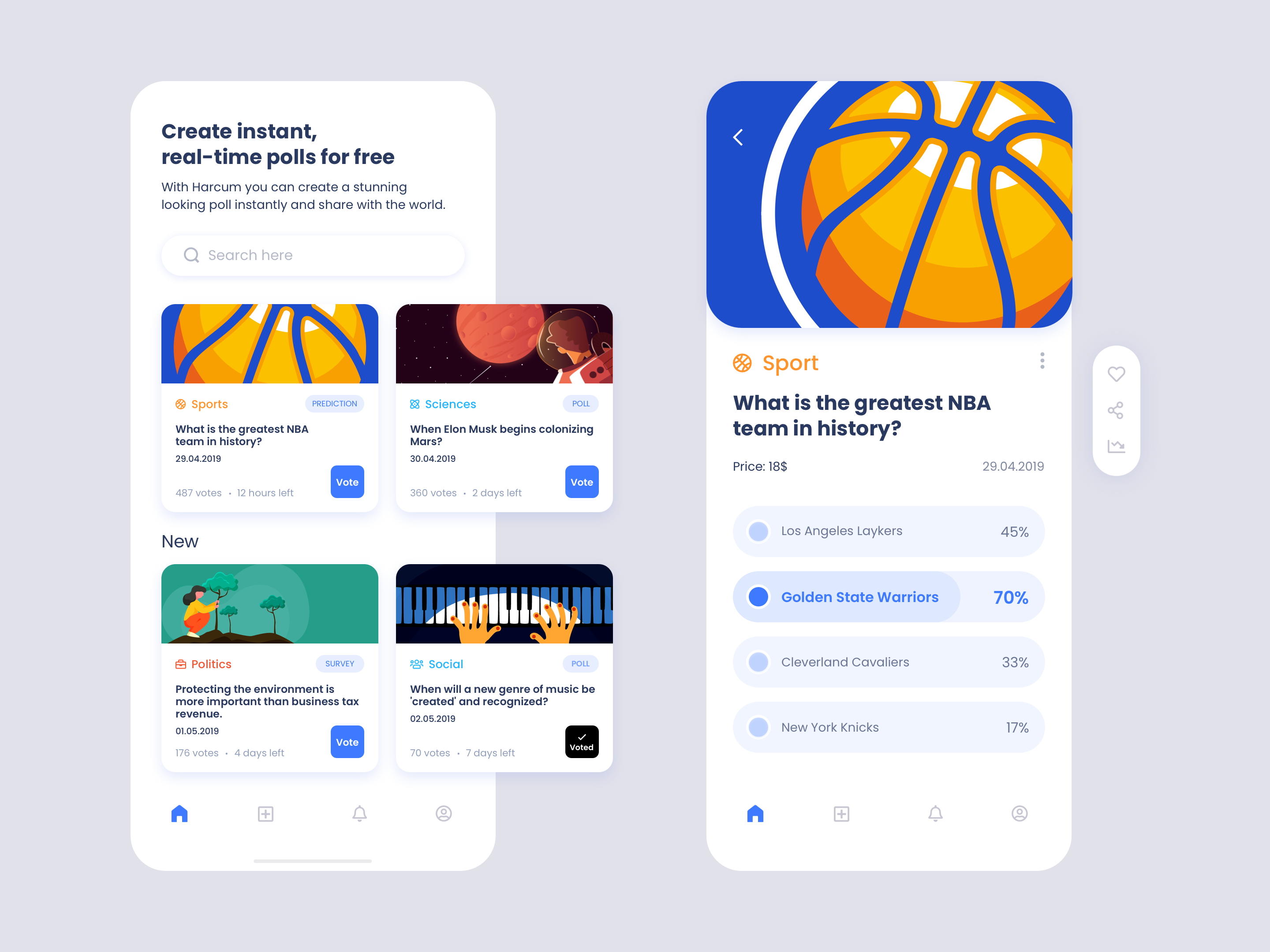 Mobile Application - Poll, survey, prediction maker by Manan Tumoyan on ...
