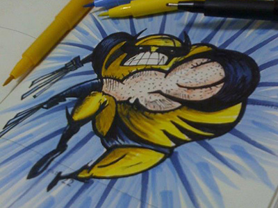 Wolverine Sketch fat cartoon