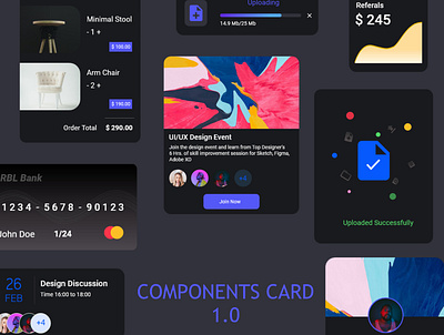 Card Components 1.0 adobexd card card design cards ui component design components composition design freebie icon ios minimal sketch ui uidesign ux webdesign