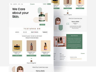 organic cosmetics product ecommerce web