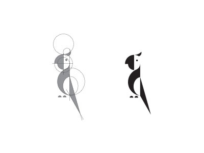 Parrot minimalist basics creative identity illustrator logo mark minimal parrot pet shapes