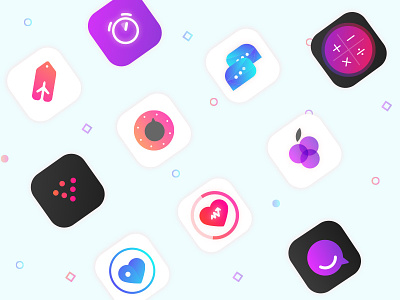 App icons alarm app calculator chat connectivity dating design fitness flight booking icon ios smarthome