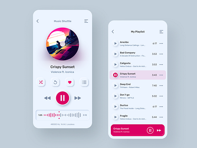 Music Player UI dailyui dailyui 009 figma graphics hover mobile mobile app music app music player neumorph neumorphic neumorphism ui ui design user interface ux