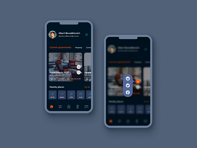 In-app social share screen dailyui dailyui 010 dark mode figma graphics hover mobile mobile app night mode share social share ui ui design user interface ux