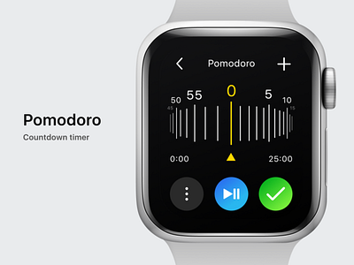 Pomodoro Countdown timer apple watch application countdown timer dailyui dailyui 014 smartwatch timer ui ui design user interface ux