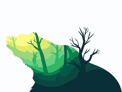 Bearforest - Minimalistic illustration adobe illustrator bear design illustration minimal illustration minimalistic