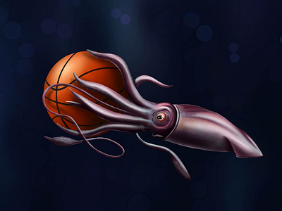 Basketball Squid digitalillustration graphic design graphic design art illustration illustrationart ipadart procreate procreateillustration